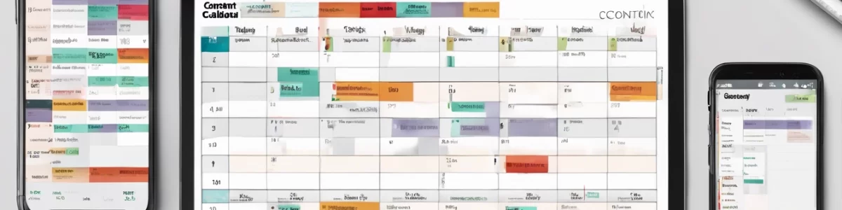 3 devices with full calendars open on their screens.